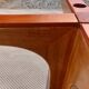round or oval table with extension, central leg, vintage Baumann design