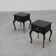 Pair of Louis XV Style Nightstands in Black Lacquered Oak, France, 1950s