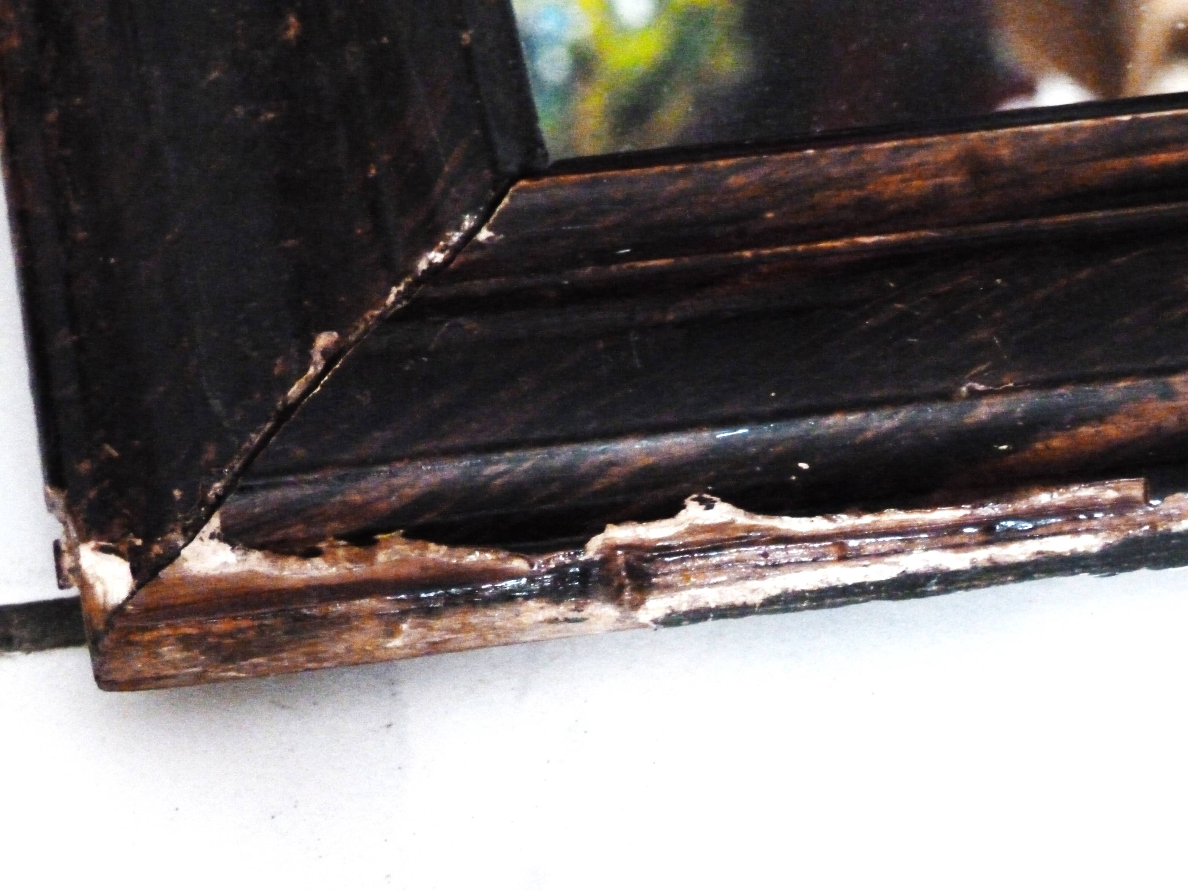 Antique small Louis-Philippe mercury mirror, vintage barber's mirror.