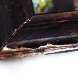 Antique small Louis-Philippe mercury mirror, vintage barber's mirror.