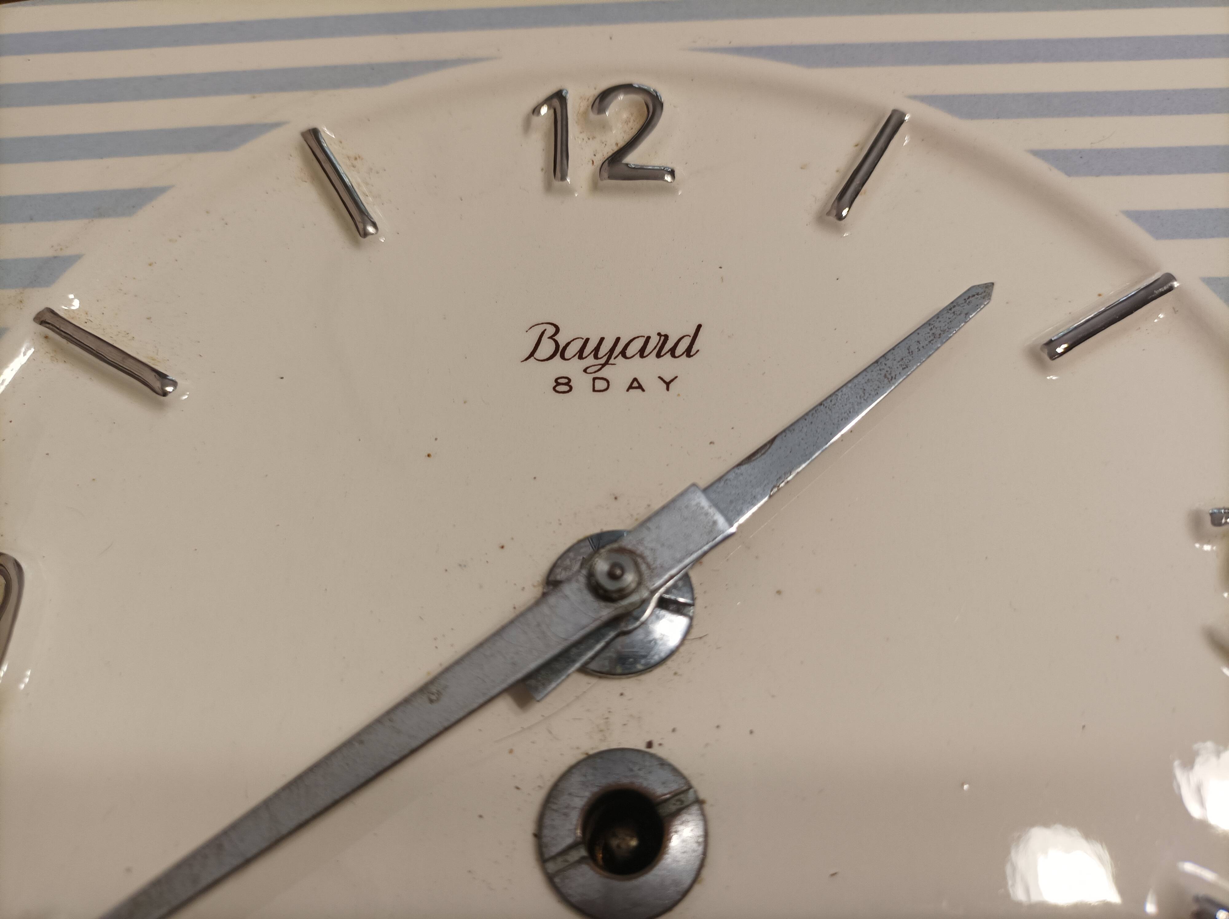 Ceramic wall clock + vintage bayard key