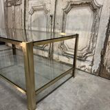 Table basse à double plateau en bronze attribuée à Jacques Quinet