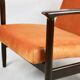 Fauteuil lounge GFM-142 en velours orange attribué à Edmund Homa, années 1970