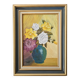 Oil on Canvas Board - Bouquet of Roses Signed Chantal Cogniard