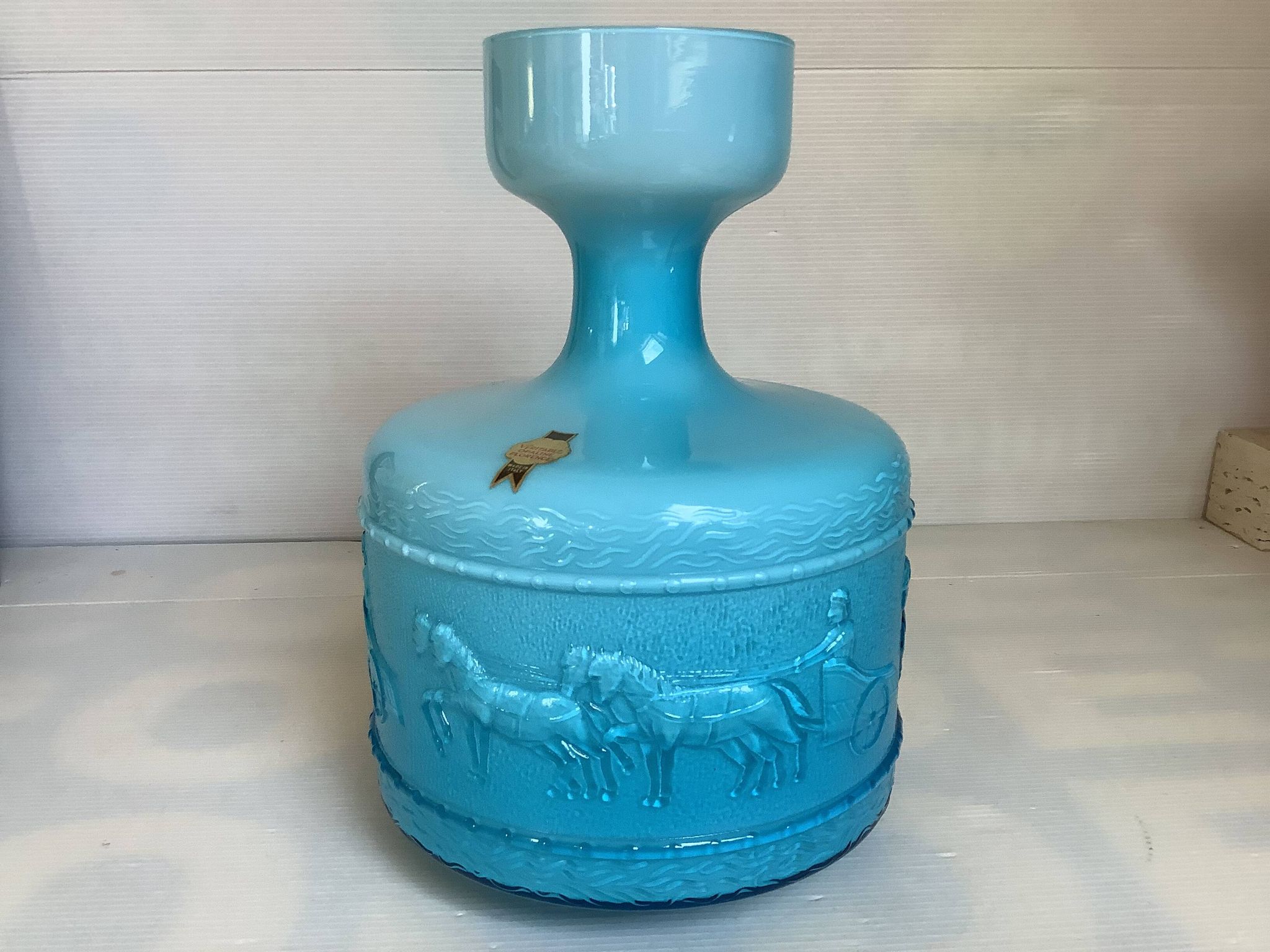 Blue opaline vase Italy