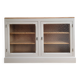 Beige glass and wood sideboard
