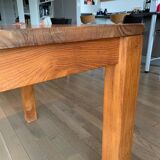 Teak dining table with extension cords