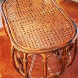 Table basse en rotin vintage