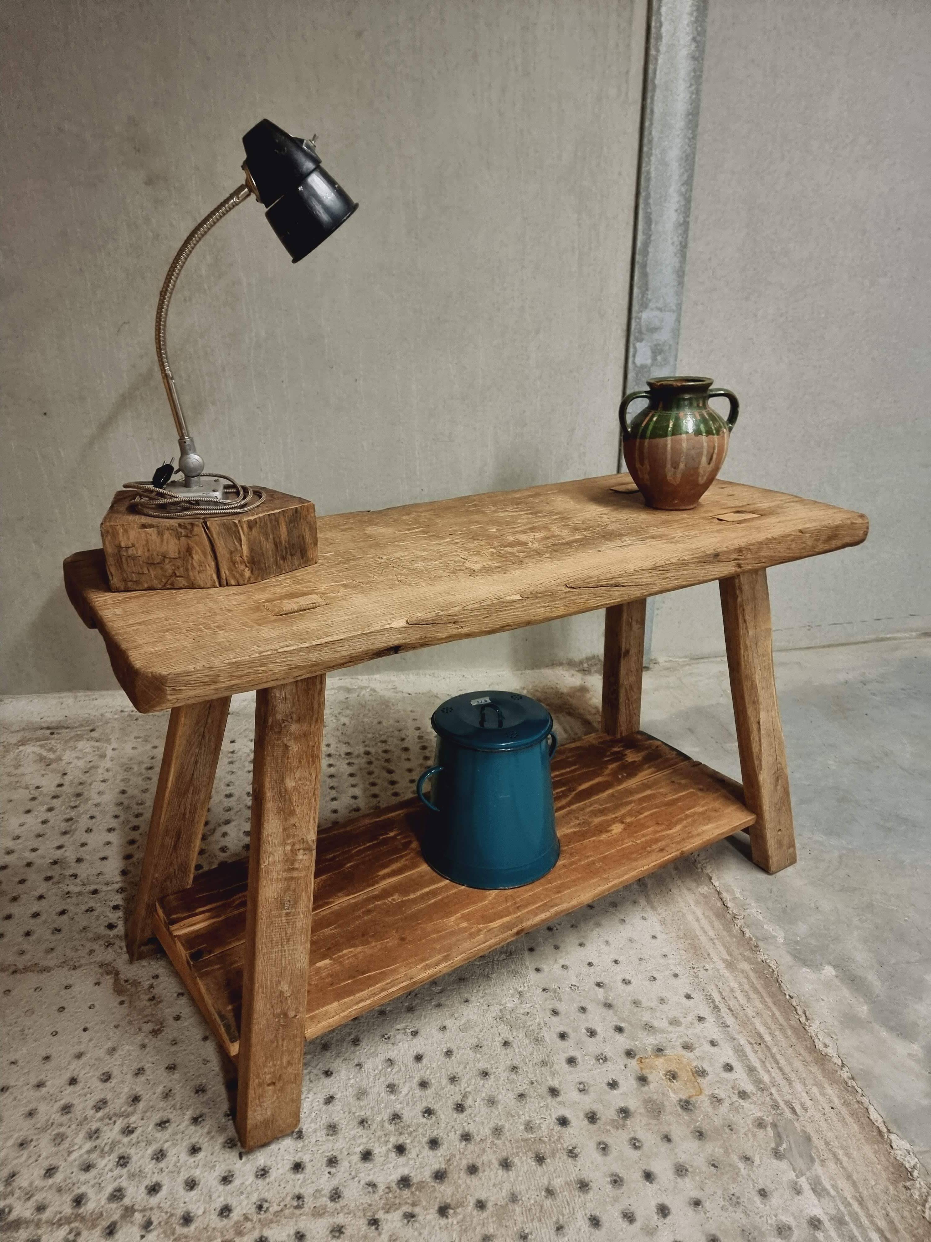 Old workbench work table bathroom furniture side table 55 x 137 cm