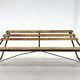 Vintage Industrial Slatted Bench with Original Patina
