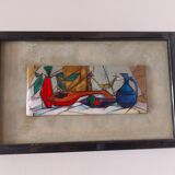 Enameled painting by the artist Tugomir Huberger, master enameler Jean Bétourné, Limoges