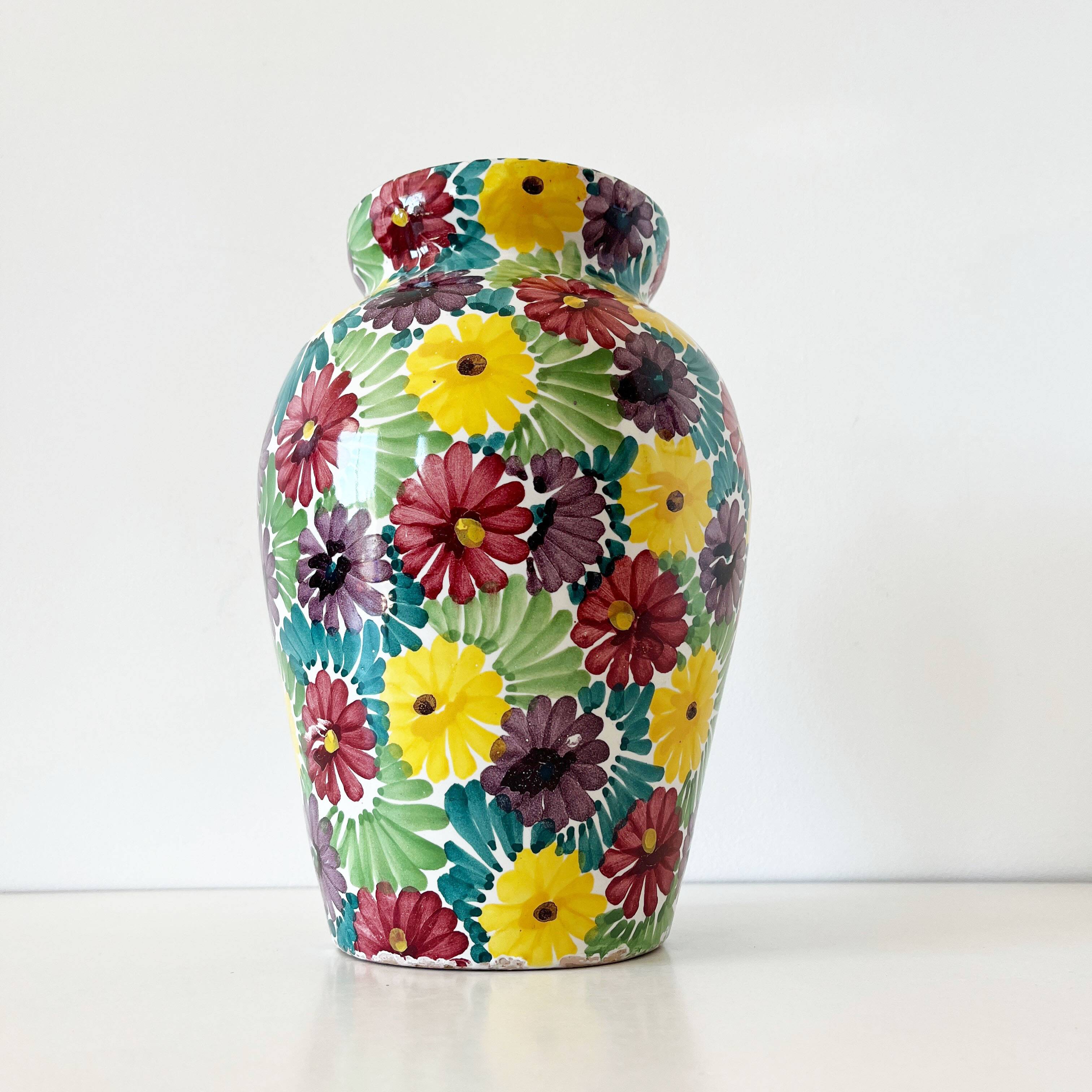 Ceramic flower vase Italy 1960