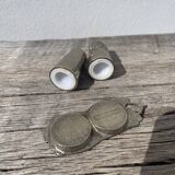 Silver-plated metal salt and pepper shaker