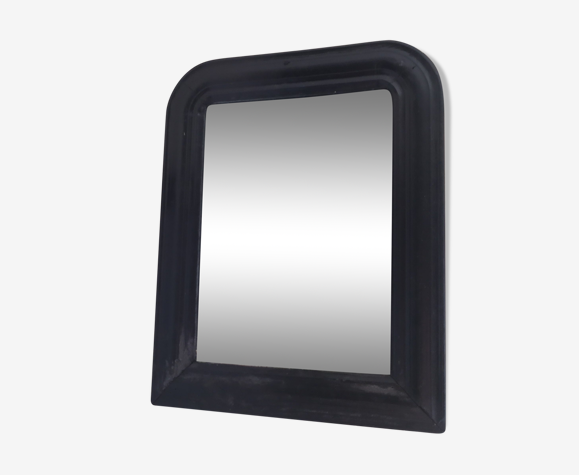Miroir ancien plâtre cadre bois noir 25x32cm