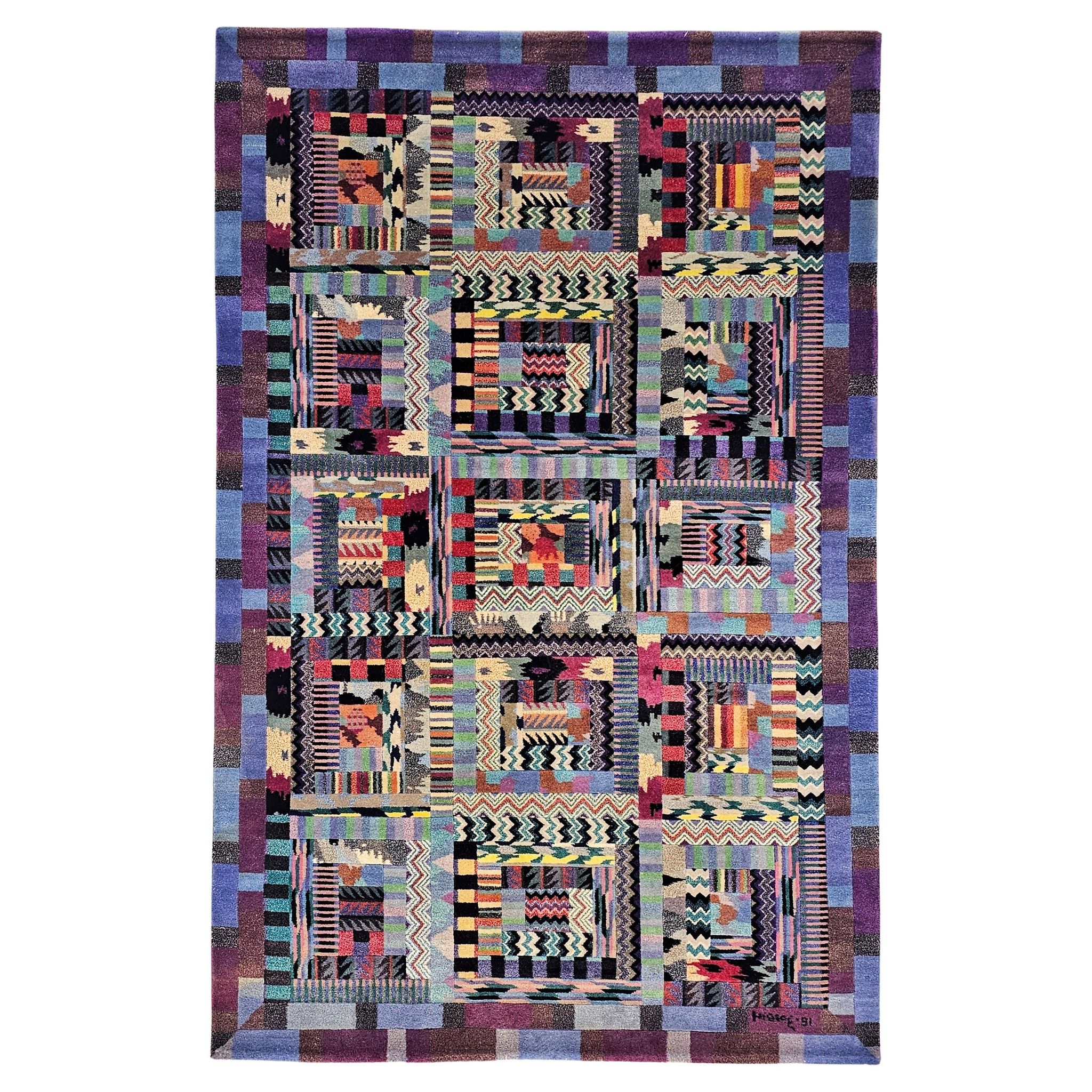 Vintage hand-knotted rug model Orion by Ottavio Missoni for Missoni