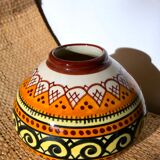 Quimper Henriot spinning top ball vase vintage soliflore art deco 1930 1940 celtic patterns orange black