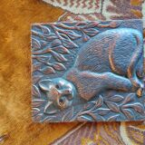 Plaques chat et chien bronze