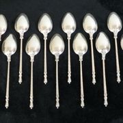 12 small spoons in silver massive 19th round a russian