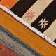 Tapis kilim vintage turc rayé multicolore à motifs géométriques, 190x320 cm