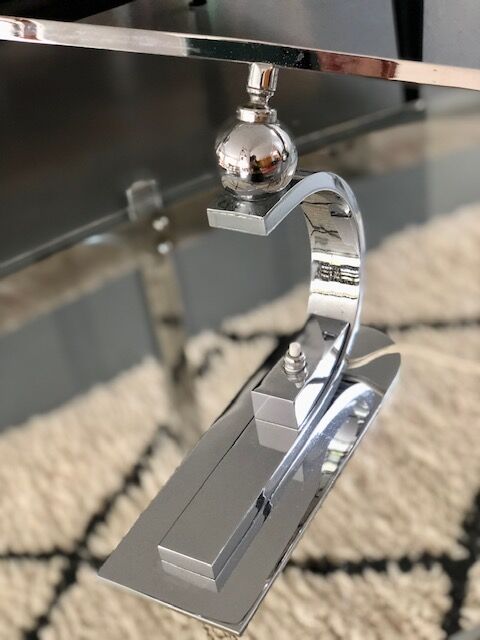 Art Deco desk lamp in stainless steel