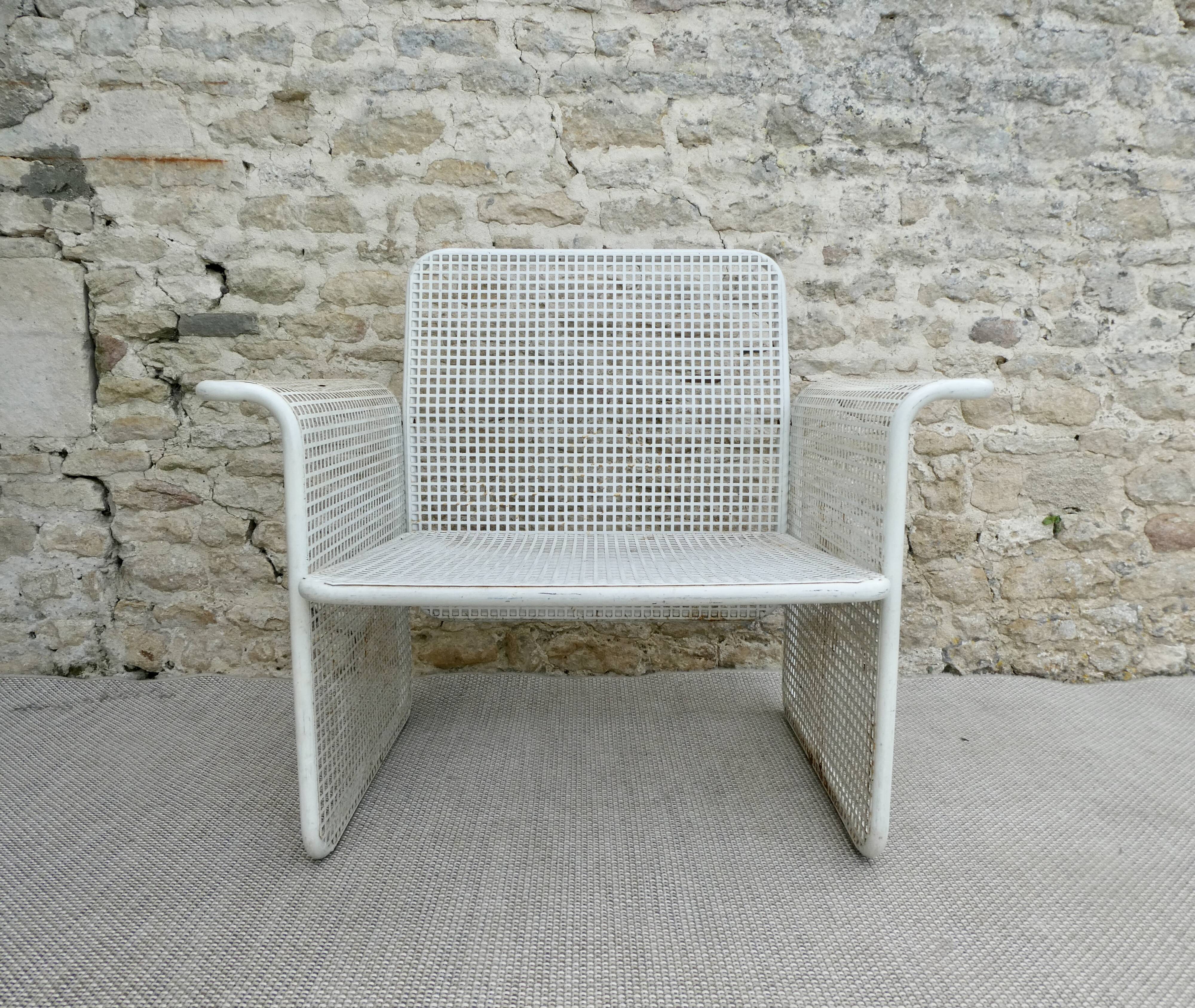Openwork metal armchair, Talin, 70s
