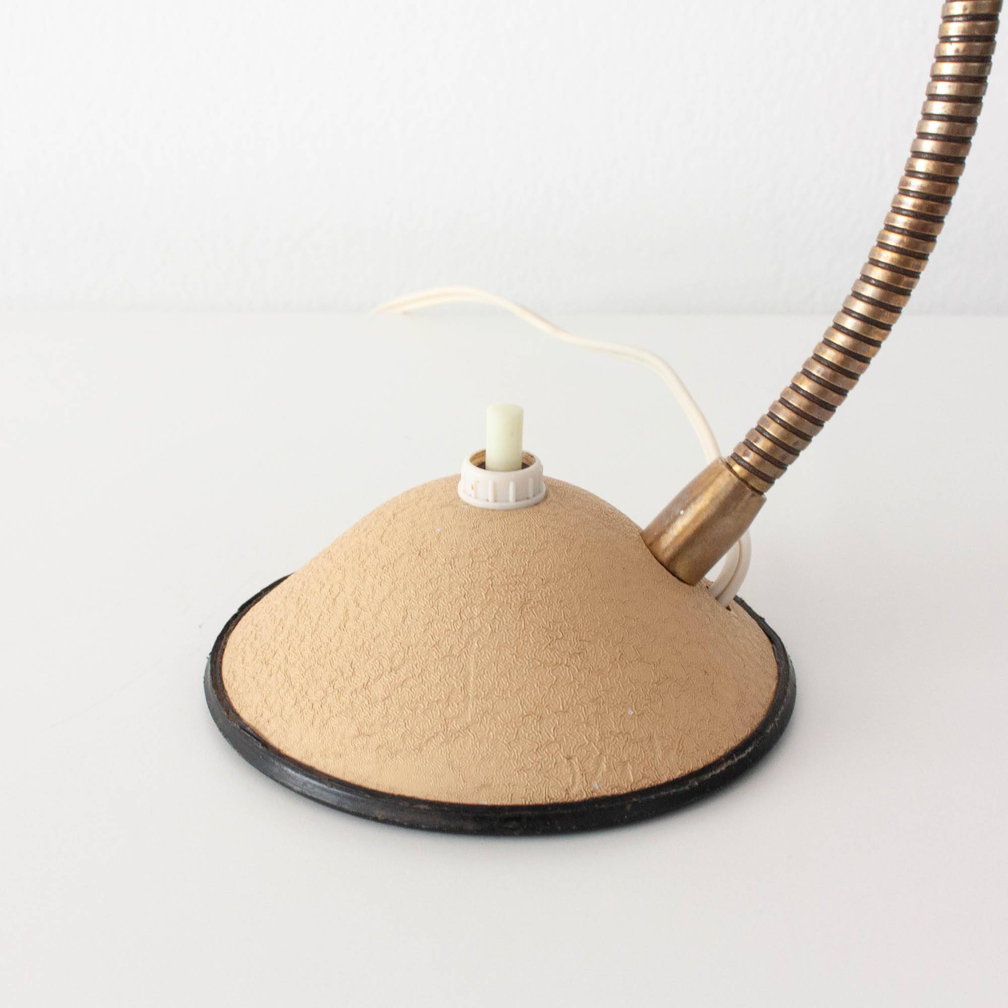 Vintage beige table lamp with gooseneck, Germany 1950s