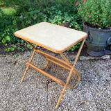 Vintage rattan magazine holder table
