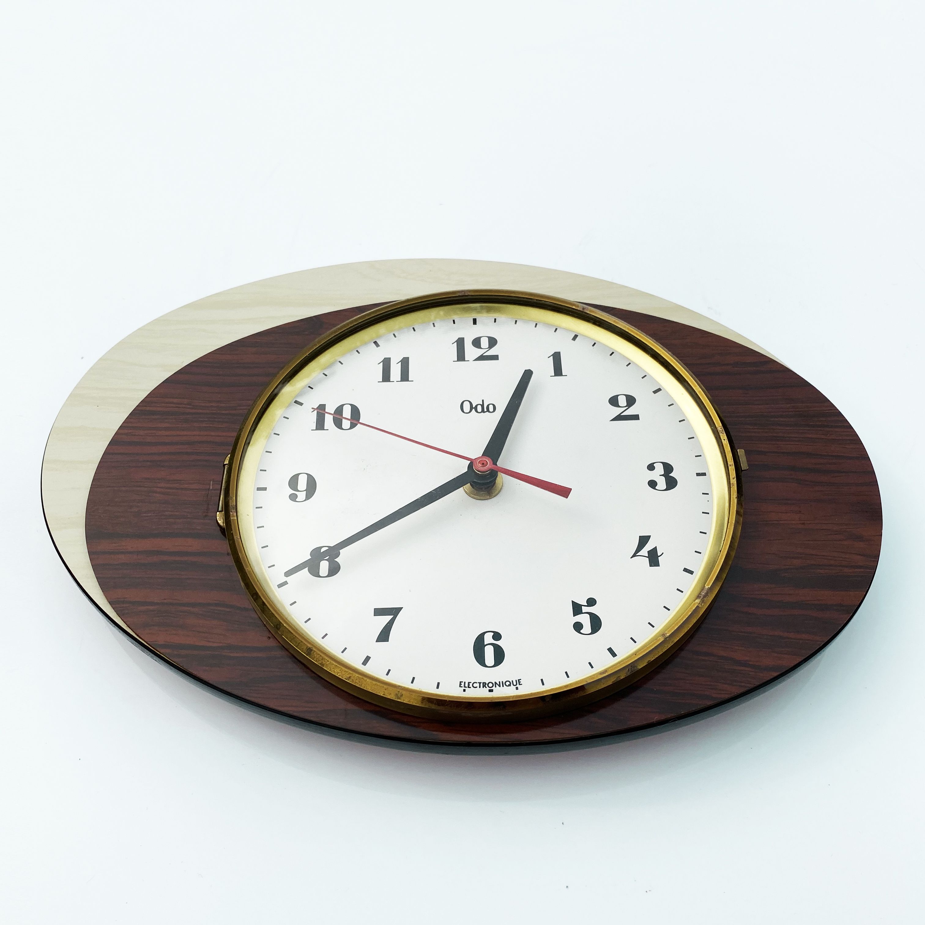 Wall clock formica double ellipse. France 60s