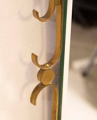 Vintage rectangular mirror in brass 1950s