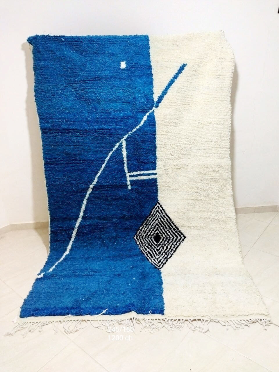 Tapis berbère œil Azilal 100% laine 245 x 160 cm
