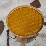 Vintage Rattan Brutalist Bar Cart