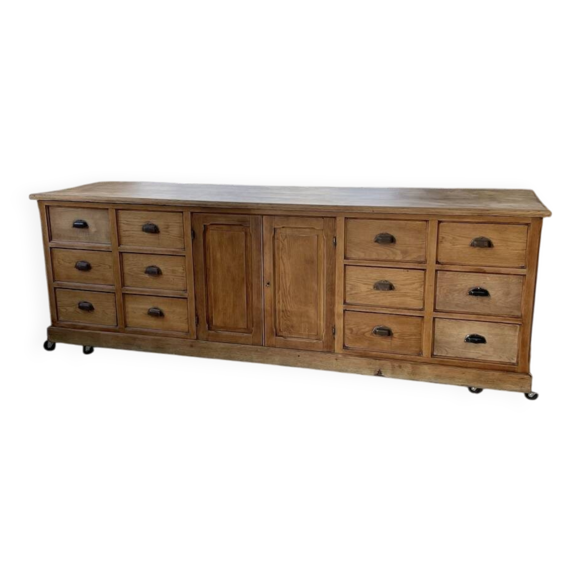 XXL solid oak counter sideboard