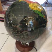 World map in black background