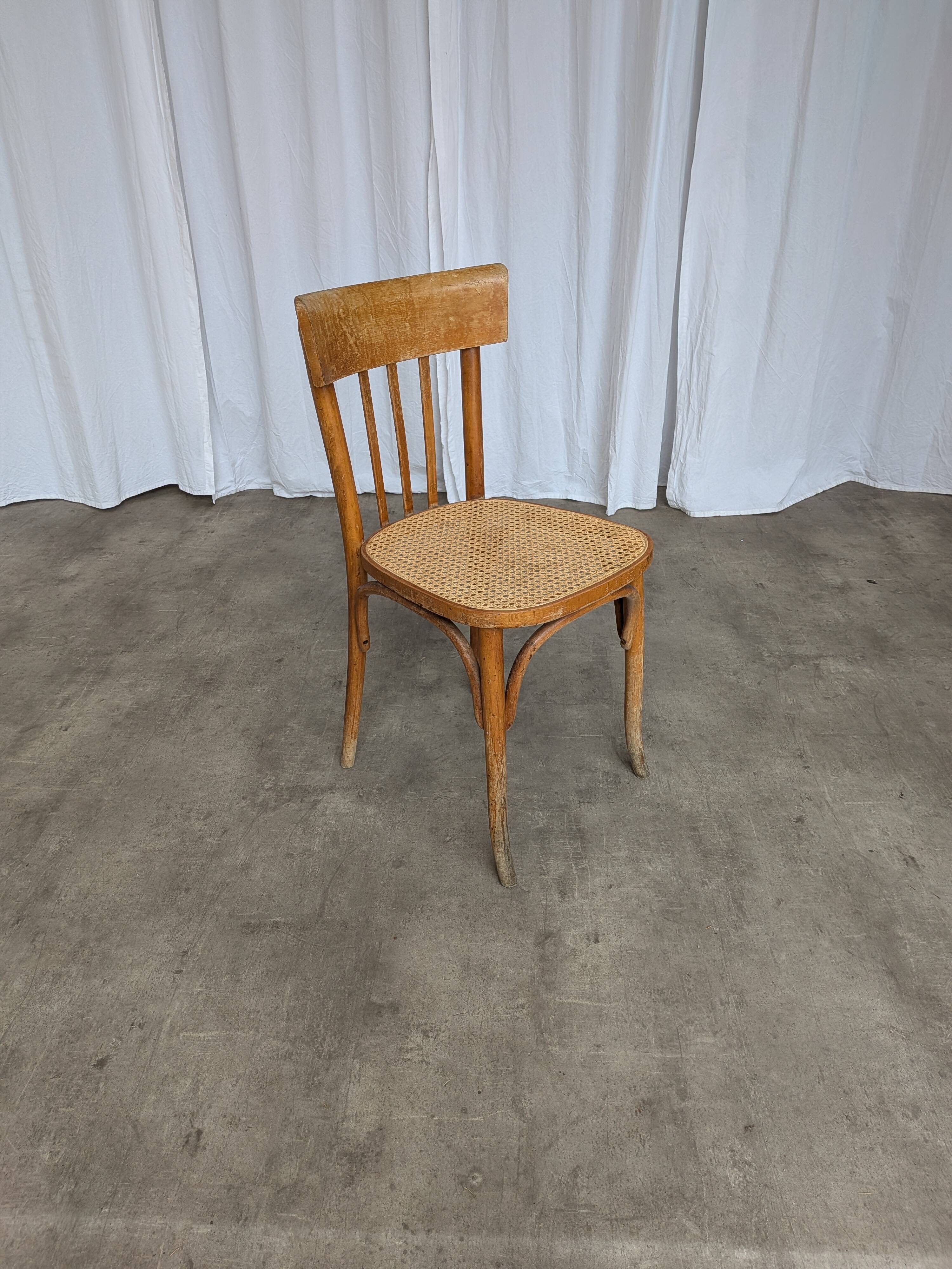 Vintage Cane Seat Dining Chair: 1970s Yugoslavia, Boho Interior