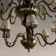 Venetian chandelier in gilded Murano glass, circa 1980