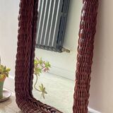 Vintage rattan wall mirror