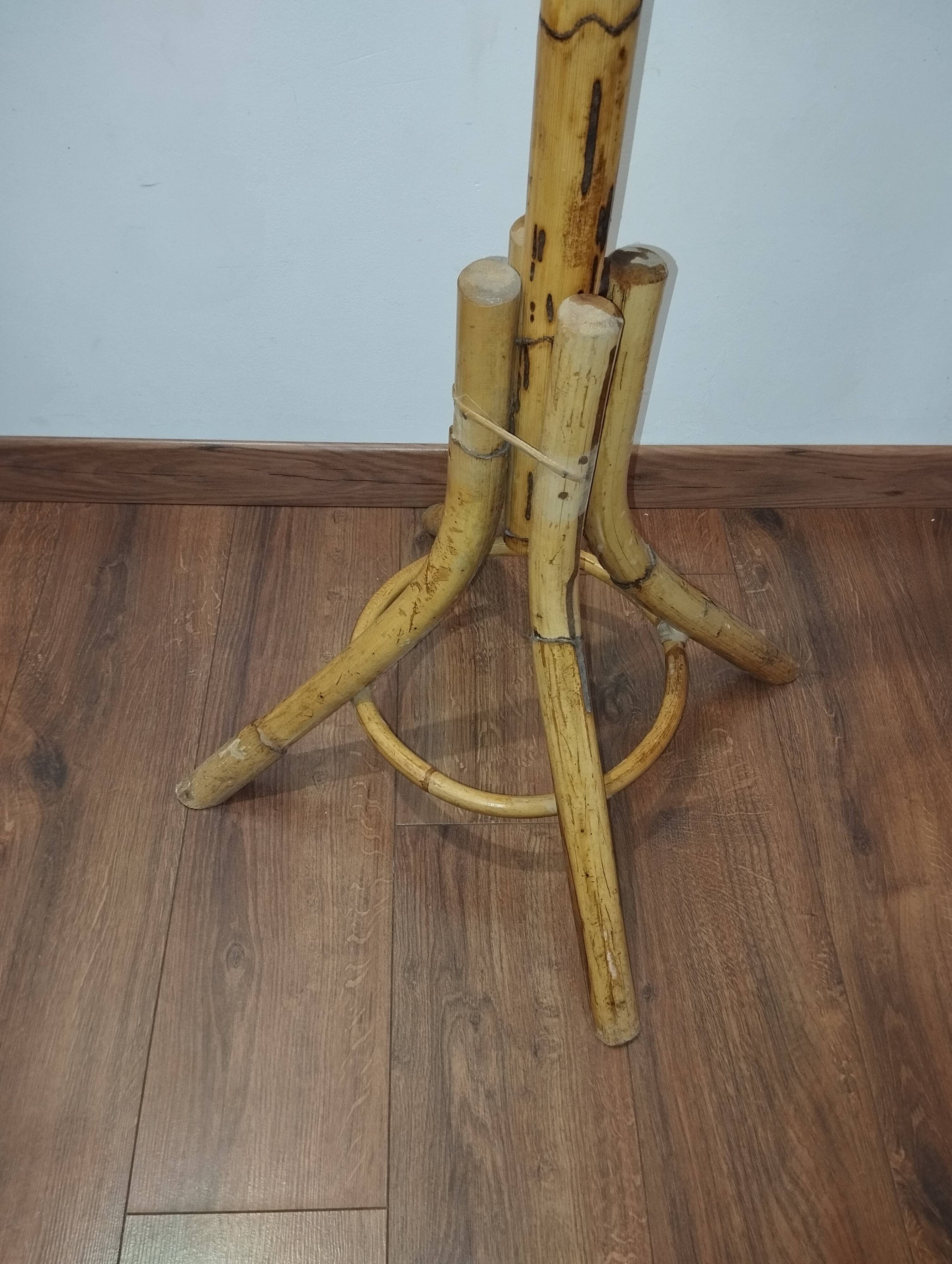 Vintage bamboo coat rack in the style of Franco Albini.