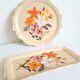 Long flowered stoneware dish from the 70s