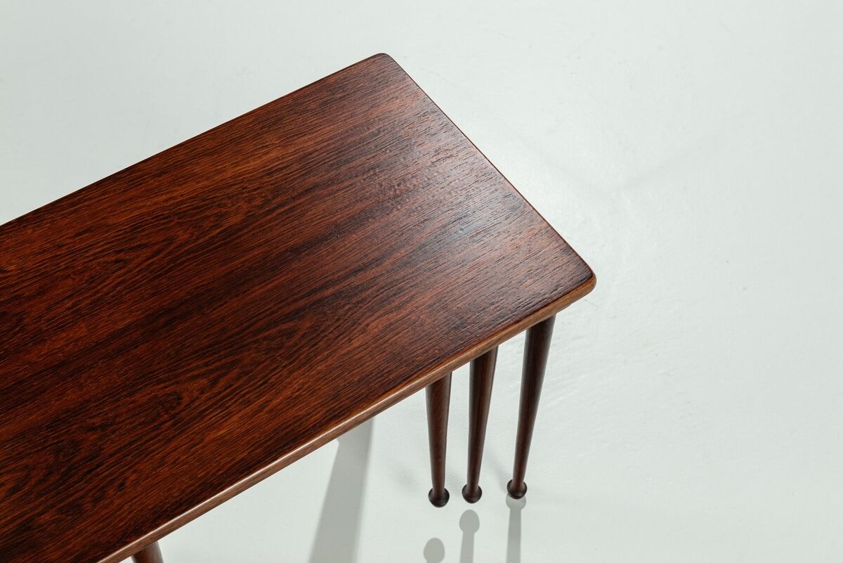 Set of 3 Danish nesting tables in rosewood Denmark 1960