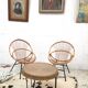 Pair of armchairs shell rattan