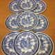 9 blue Luneville KG dessert plates