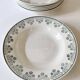6 deep plates Digoin & Sarreguemines, emerald green floral decoration