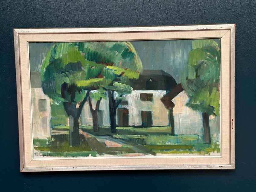 Original Swedish Oil On Canvas – “The White House” By Harry Wichmann – Signed – Vintage & Framed