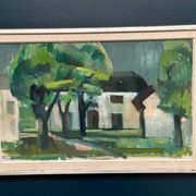 Original Swedish Oil On Canvas – “The White House” By Harry Wichmann – Signed – Vintage & Framed