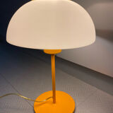 Mushroom lamp vintage metal lacquered orange and plastic