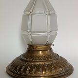 Copper ceiling light with frosted glass globe