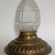 Copper ceiling light with frosted glass globe