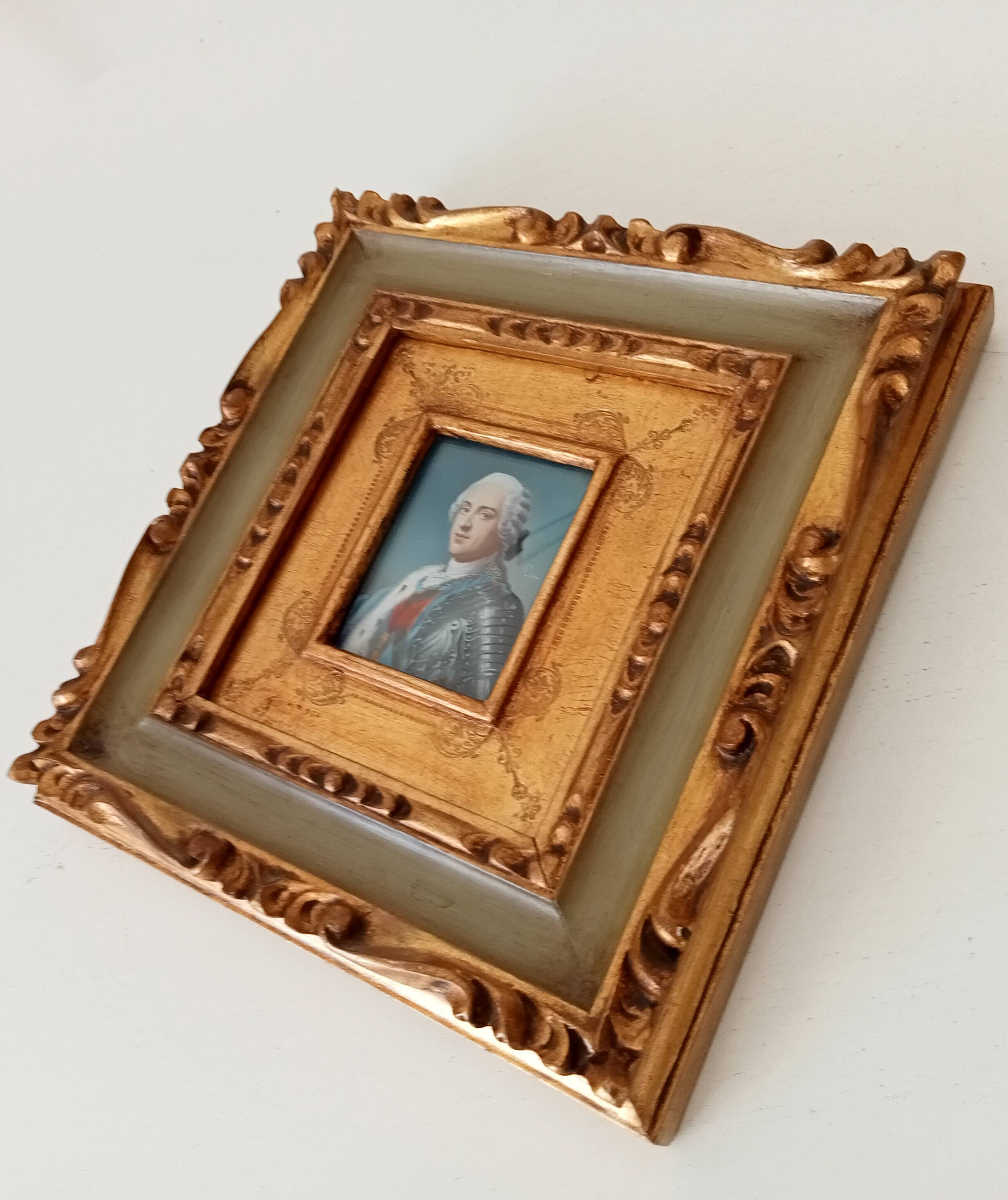 Louis XV vintage miniature portrait painting