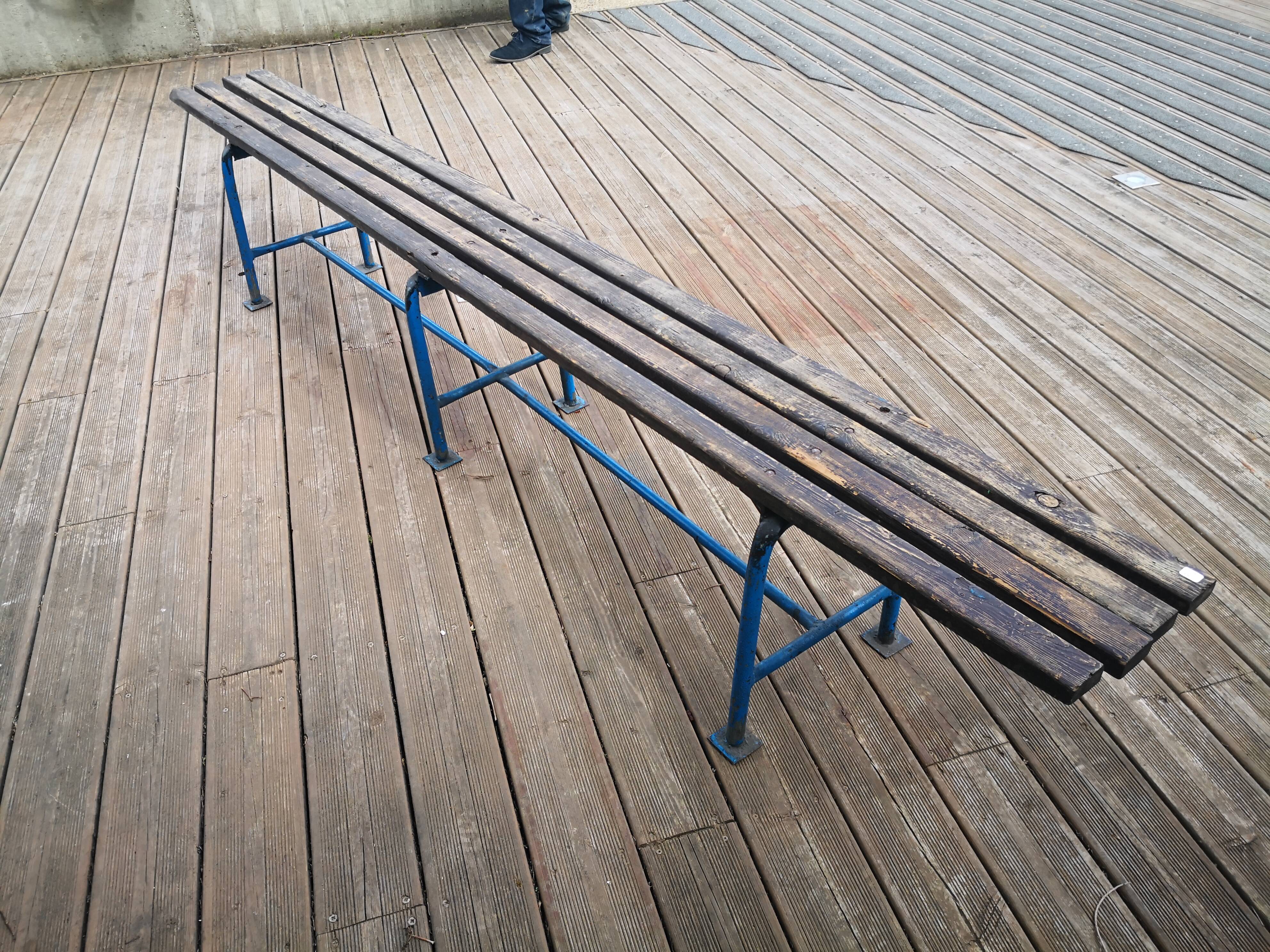 Vintage school locker room bench