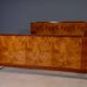 Vintage Czechoslovak bedroom set with burl veneer, bed and pair of nightstands, mid-20th century, 180 × 195 cm